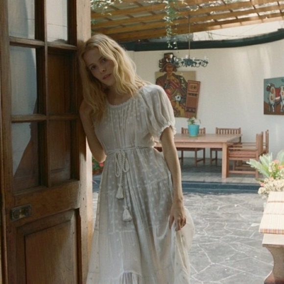 New Doen London Tansy Maxi Dress in Salt / White - Picture 3 of 15